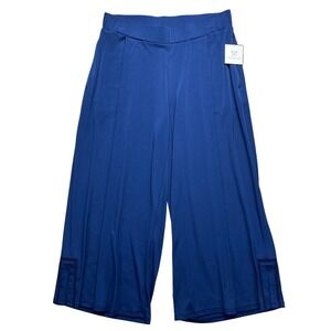 RAFAELLA Womens Wide Leg Cropped Pants Mediterranean Blue Size‎ S Boho